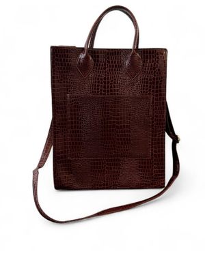 Jpo Light Faux Leather Tote Bag - Brown