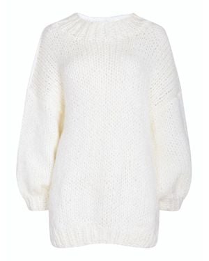 London Atelier Byproduct Neutrals Wool Chunky Knit Oversized Jumper - White