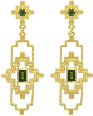 Zoe & Morgan Munay Earrings Chrome Diopside - Metallic