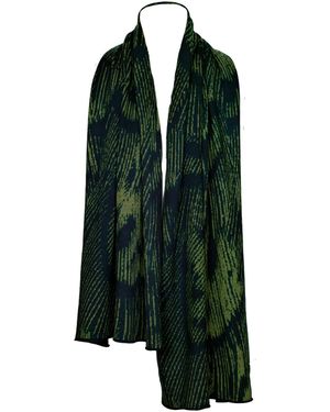 Essien & Emre Volucer Pattern Merino Wool Scarf Forest - Green