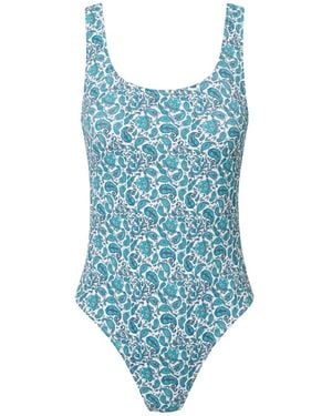 Aqva Swimwear Print Balmins One-Piece Swimsuit - Blue