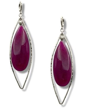 Jaredjamin Seraphine Plum Drop Lever Back Earrings - Purple