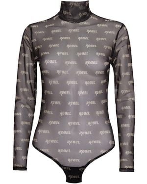Sarah Regensburger Rebel Mesh Bodysuit - Black