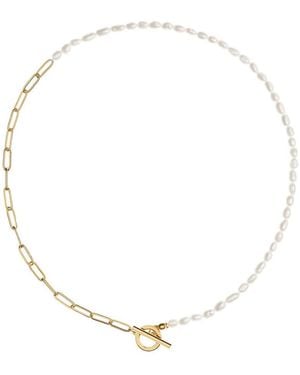 Amadeus Alba Mixed Pearls & Chain Necklace - Metallic