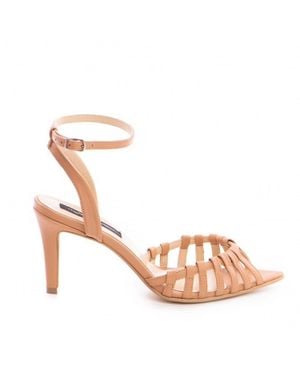 The 5Th Element Neutrals Kris Nude Leather Heel Sandals - Pink