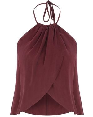 NAZLI CEREN Mui Top In Red Plum