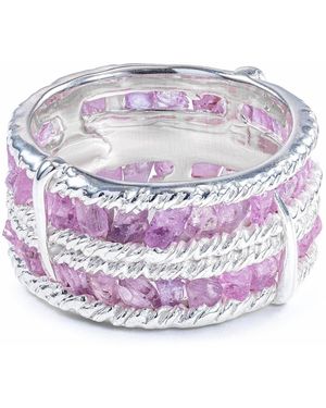 German Kabirski Tartine Raw Sapphire Wide Band Ring - Purple