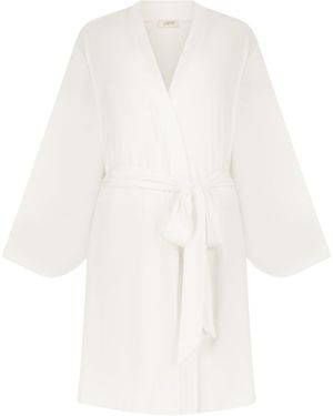 Creme Loungewear Vanilla Robe - White