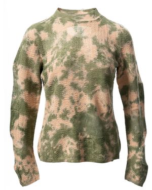 Fully Fashioning Zella Floating Stitch Jumper Knit Top - Green