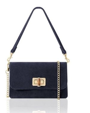 Betsy & Floss Cori Suede Handbag And Clutch Bag - Blue