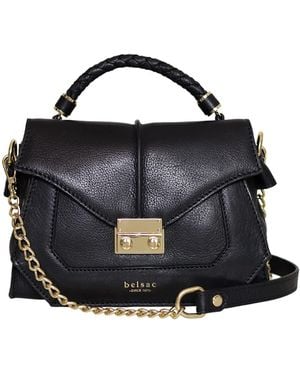 BELYSA Flore, Leather Shoulder Bag - Black