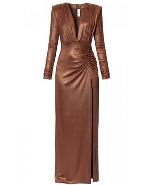 AGGI by HALEWSKI Clarissa Cinnamon Pearl Maxi Dress - Brown
