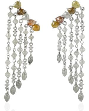 Artisan 18K Ice Diamond & Diamond Dangle Earrings - White