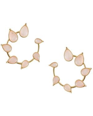 Adriana Pappas Designs Gemstone Spiral Studs Rose Quartz - Metallic