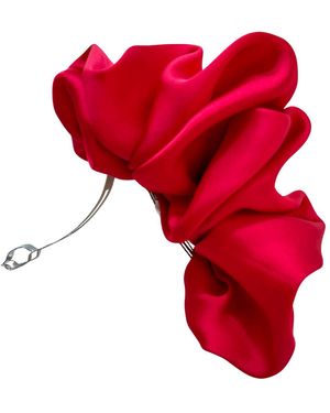 Sylk Scrunchie Barrette Hair Clip - Red