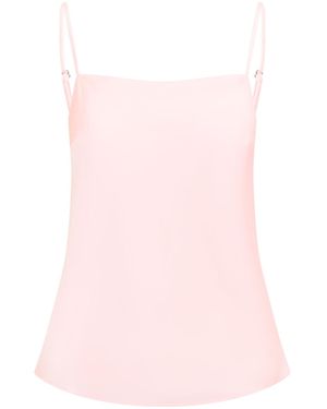 Me Esse Lily Stone-Washed Silk Slim Strap Top - Pink
