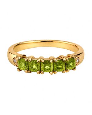 Belinda Jewelz Peridot Princess Cut Birthstone Ring - Yellow