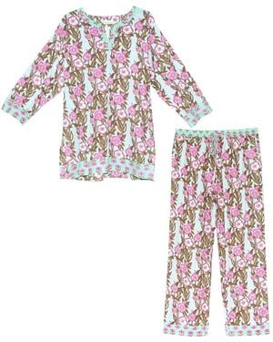 Inara Wild Rose Cotton Pyjamas - White