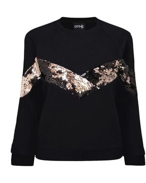 Otthie Elegant X-Mas Sweatshirt With Sequins - Black