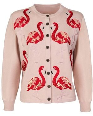 Saachi Flamingo Deco Cardigan - Pink