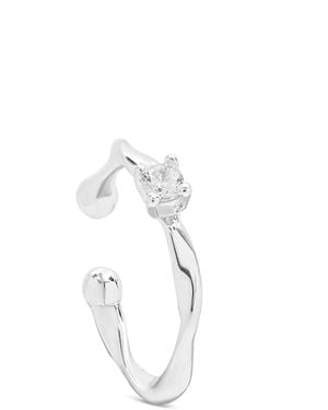 Esterah Solitaire Ear Cuff - White