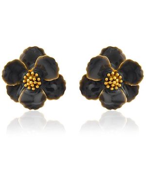 Milou Jewelry Petite Flower Earrings - Grey