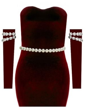 Nur Karaata Eternal Mini Burgundy Dress - Red