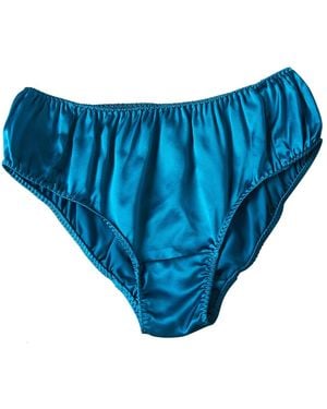 Soft Strokes Silk Set Of Two Pure Mulberry Silk Bikini Pantie - Blue
