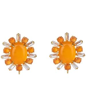 Bounkit Raina Studs Carnelian Clip On - Orange