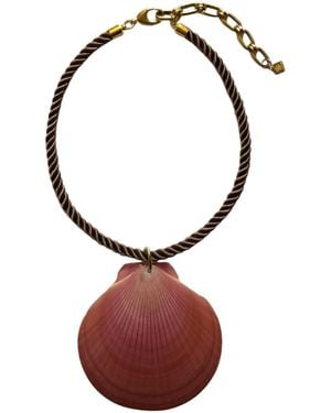 Sccollection Zoe Shell & Cord Choker - Red