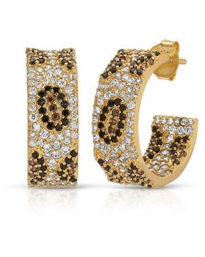 Native Gem Maneater Leopard Hoops - Metallic