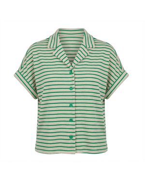 Nooki Design Caspian Towelling Stripe Blouse - Green
