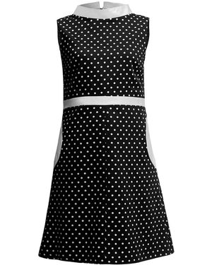 Rumour London Audrey Polka Dot Dress With High Neckline - Black