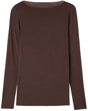 Cove Boat Neck Modal Cashmere Base Layer - Brown