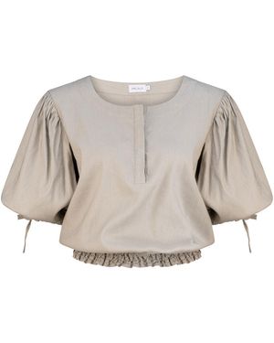 Dref Neutrals Paloma Linen Blouse - Multicolor