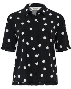 Sugarhill Skylar Shirt, Monochrome, Polka Dot - Black
