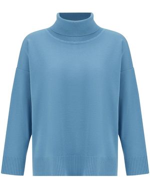 Peraluna Wide Roll Neck Knitwear Pullover - Blue