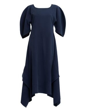 Bianca Popp Puff Dress With Flaps - Blue