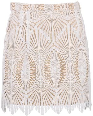 Zetaye Maxine Deco Lace Mini Skirt - White