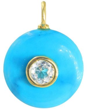 KAMARIA Howlite Gemstone Pendant With Topaz - Blue