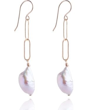 N'damus London Nacre & Ivory Baroque Pearl Drop Earrings - Metallic