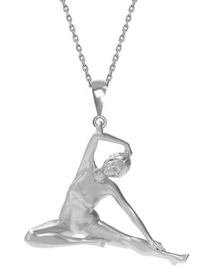 Nowart Jewelry Seated Side Stretch Pose Yoga Necklace - White