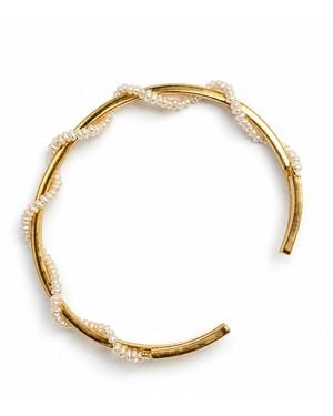 La Maison Gisel B. Love Cultured Pearl Bangle - Metallic