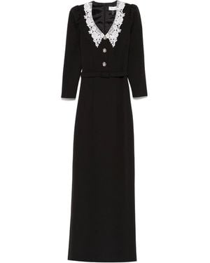 Nissa Belted Midi Dress - Black