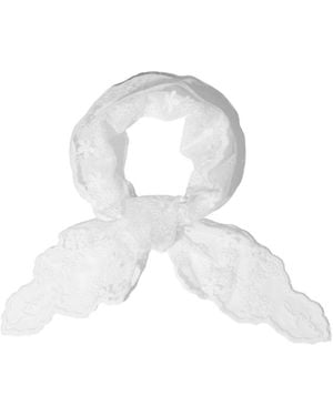 Saachi Embroidered Lace Bandana - White
