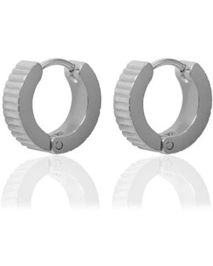 A Weathered Penny Fleur Hoops - White