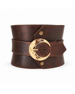 34B Chloe Leather Corset Belt - Brown