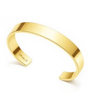 Unaloe Wide Band Open Cuff Bracelet For – Plated Handmade Italian Jewellery - Metallic
