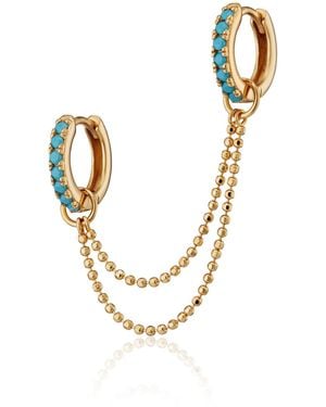 Scream Pretty Double Chain Huggie Earring - Metallic