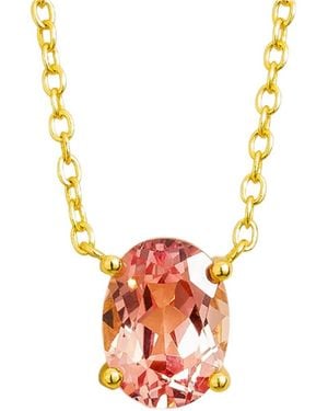 Juvetti Ovo Necklace Set With Padparadscha Sapphire - White